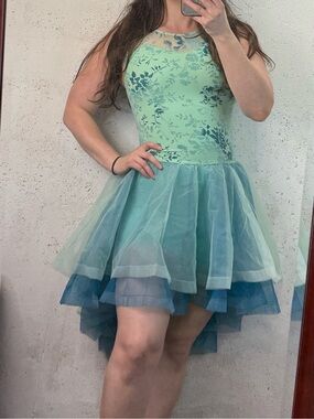 Weissman Dance Costume Floral Burnout High-Low Dress Tutu Size Adult Small